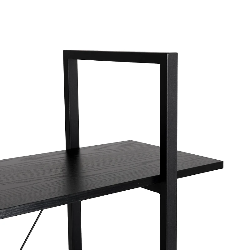 Glitzhome® 41.5" Black Modern Industry 3-Tier Bookcase