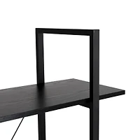 Glitzhome® 41.5" Black Modern Industry 3-Tier Bookcase