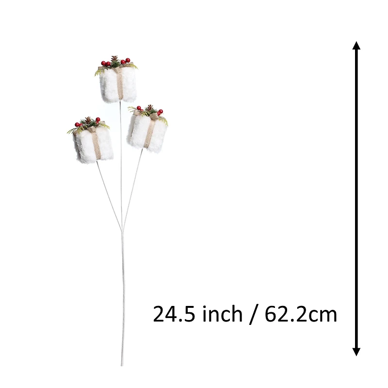 24.5" White Fuzzy Gift Box Stem by Ashland®