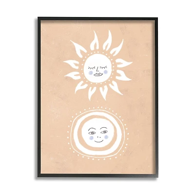 Stupell Industries Rising Sun and Moon Children's Boho Chic Sky Framed Wall Art