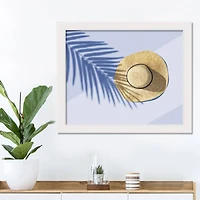 Sun Hat Scene White Framed Print