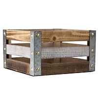 13" Rustic Wood Storage Crate