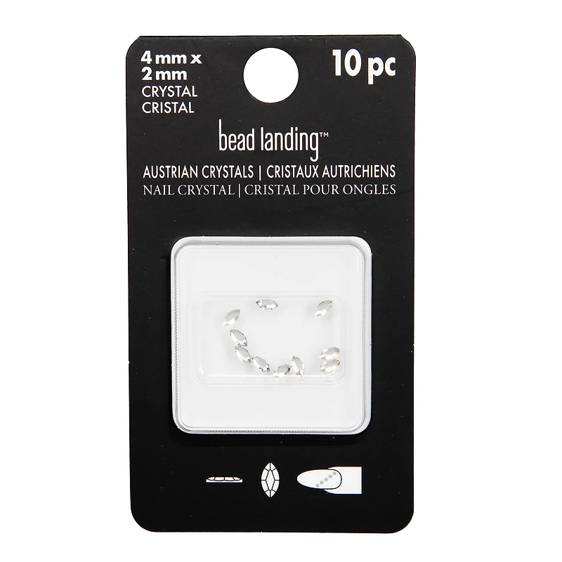4mm Crystal Navette Glue-On Austrian Crystals by Bead Landing™, 10ct.