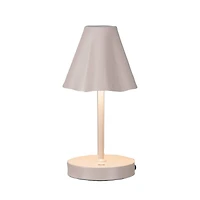 Hello Honey® 11" Tan Round Metal LED Rechargeable Table Lamp