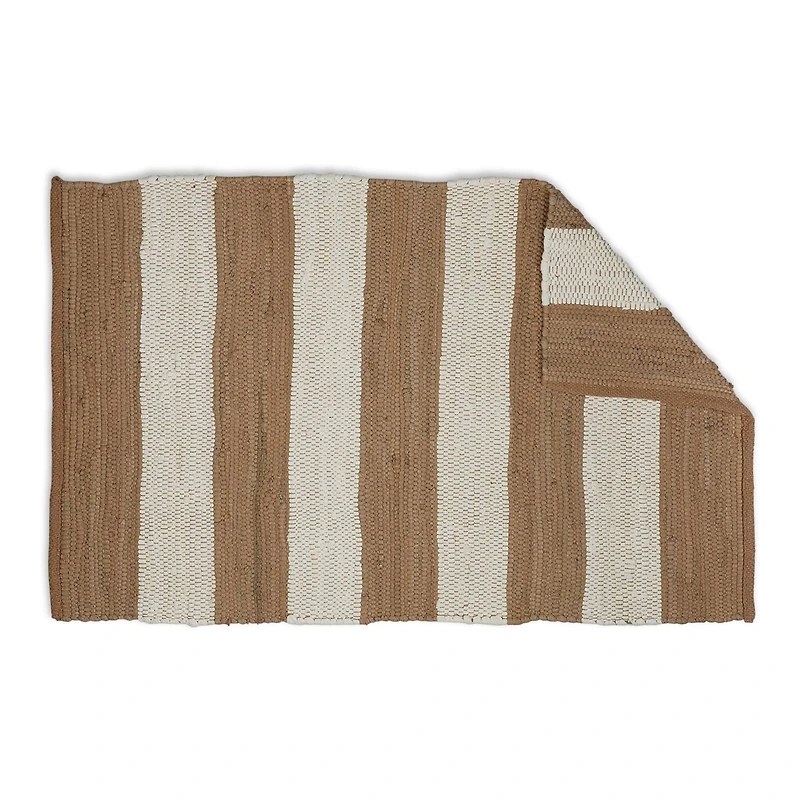 DII® Stone & White Stripe Rag Rug, 2ft. x 3ft.