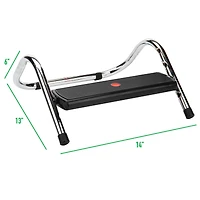 Mind Reader Black Adjustable Height Footrest for Under Desk