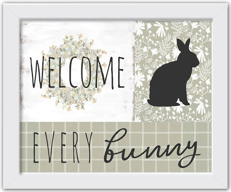 Every Bunny Collage 3 11" x 14" White Framed Print Under Plexiglass