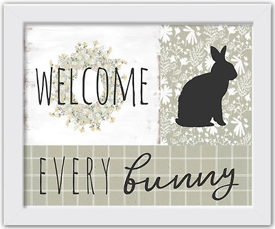 Every Bunny Collage 3 11" x 14" White Framed Print Under Plexiglass