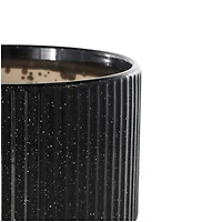 Black Ceramic Speckled Planter Set