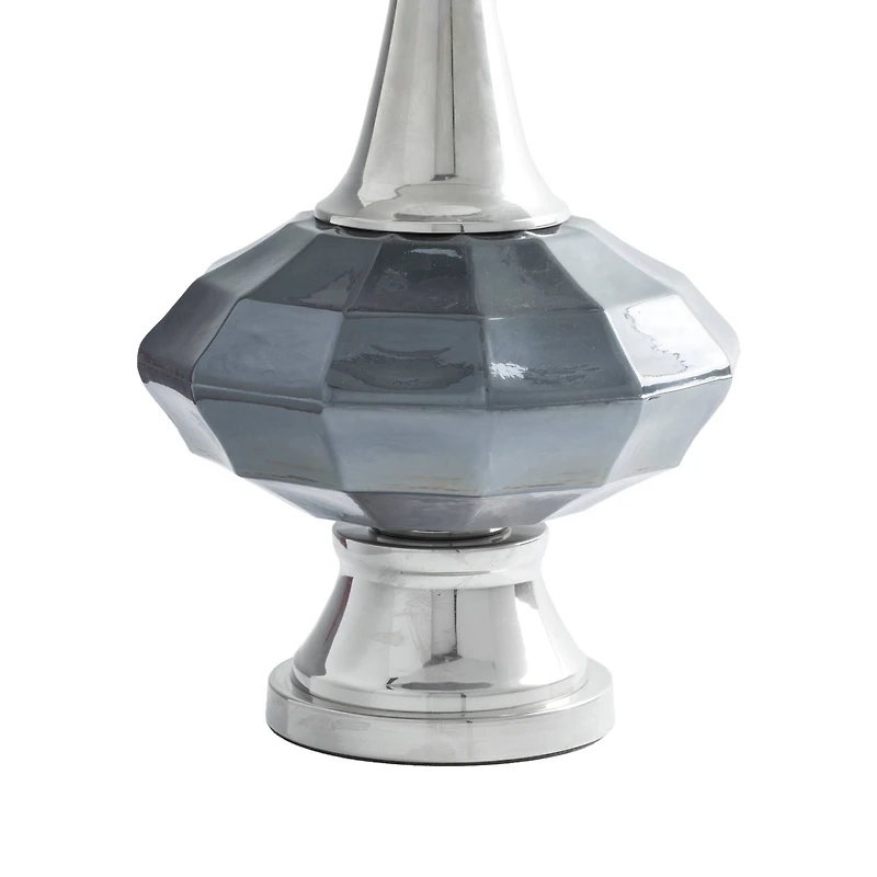Silver Glass Traditional Table Lamp, 27" x 16" x 16"