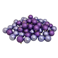 60ct. 2.5" Amethyst Purple 4-Finish Shatterproof Christmas Ball Ornaments