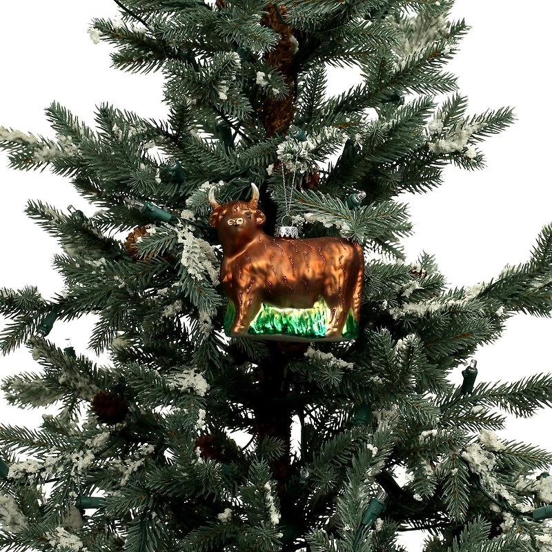 4.25" Brown Highland Cow Glass Ornament by Ashland®