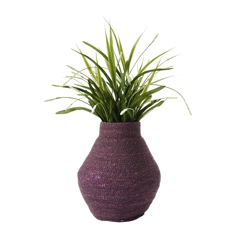 10.5" Lilac Hand-Woven Seagrass Basket