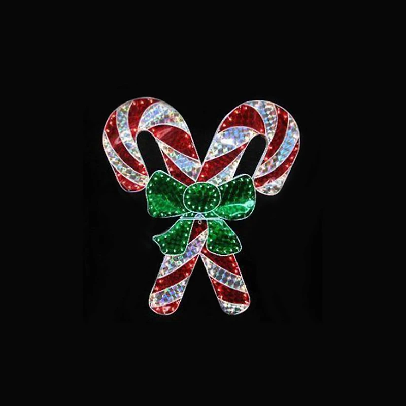 4ft. Lighted Red & White Candy Cane Outdoor Christmas Window Silhouette