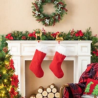 Glitzhome® Gold Standing & Sitting Reindeer Stocking Holder Set