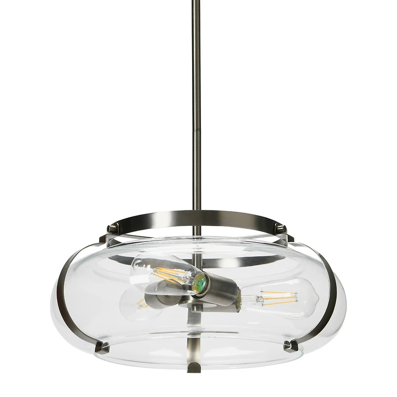 Hello Honey® Robert Stevenson Lighting Alston 16" Antique Nickel Glass & Metal Ceiling Light