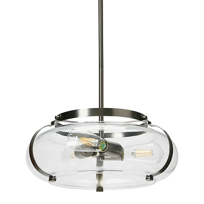 Hello Honey® Robert Stevenson Lighting Alston 16" Antique Nickel Glass & Metal Ceiling Light