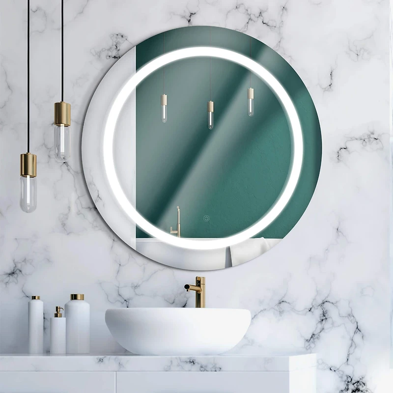 Head West LED Vanity Touch Sensor Circular Wall Mirror