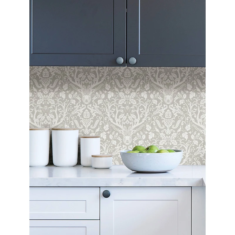 NuWallpaper Taupe Escape To The Forest Peel & Stick Wallpaper