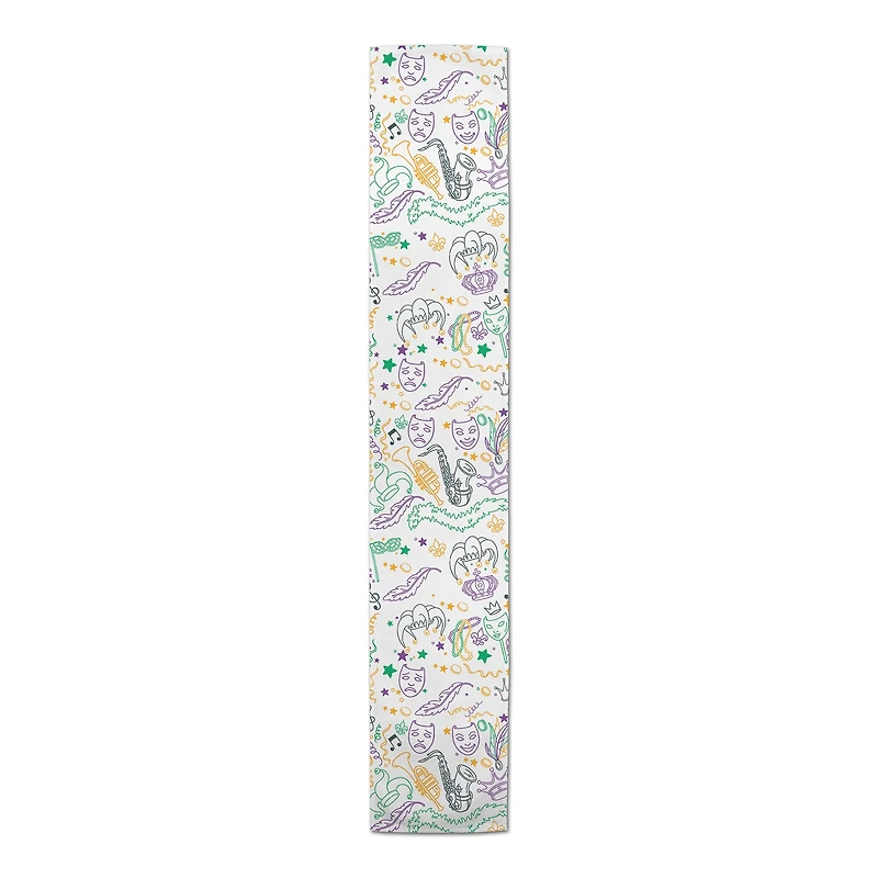72" Mardi Gras Graffiti Table Runner