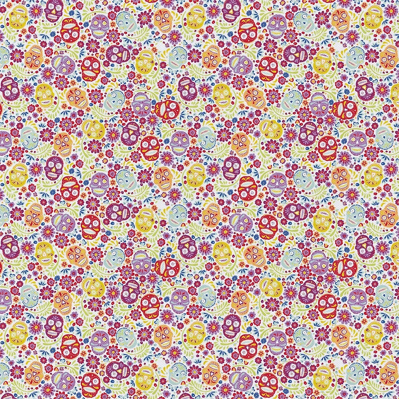 Camelot Fabrics Sugar Skulls Cotton Precut Fabric