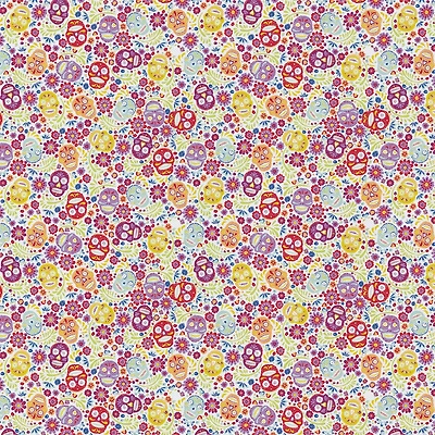 Camelot Fabrics Sugar Skulls Cotton Precut Fabric