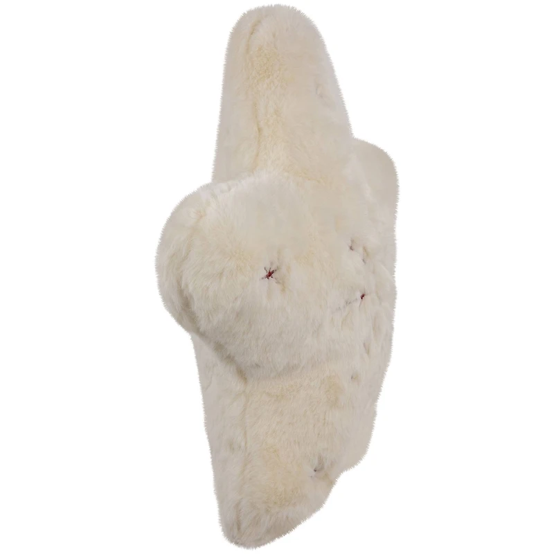 13" White Snowflake Embroidered Plush Christmas Throw Pillow