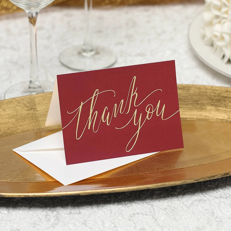 Hortense B. Hewitt Co. Burgundy Thank You Cards