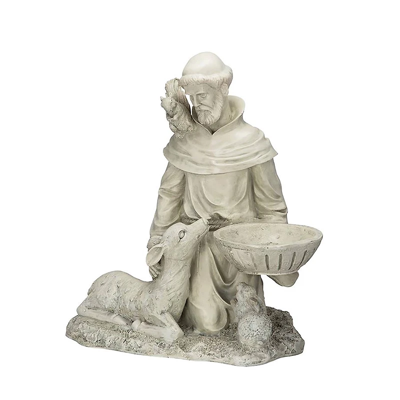 Design Toscano® 19" St. Francis Feeds the Animals Garden Statue