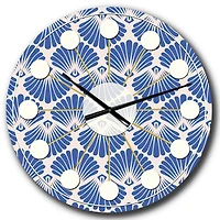 Designart 'Retro Blue Waves Mid-Century Modern Wall Clock