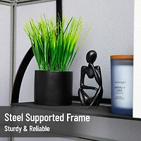 Mind Reader Hanging Cubicle Shelf Organizer Metal, Black