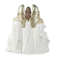Glitzhome® 13" Ivory & Gold Resin Nativity Figurine