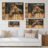 Designart - The Head of A Horse In Stable