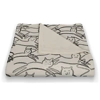 Leaping Cat Pattern II 50" x 60" Coral Fleece Blanket