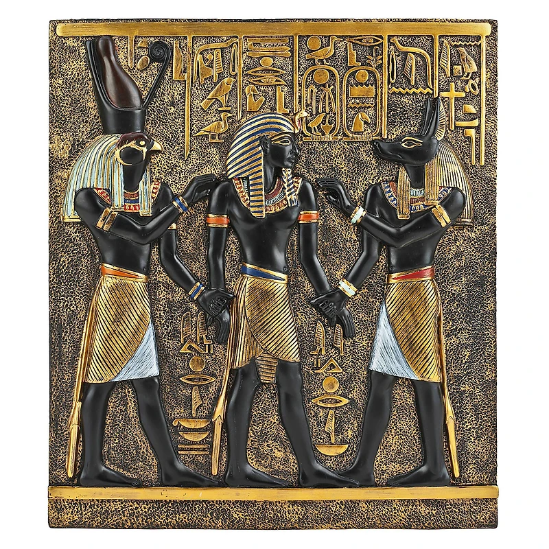 Design Toscano 11" Rameses I Between Horus & Anubis Egyptian Wall Frieze