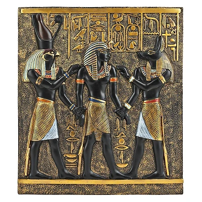 Design Toscano 11" Rameses I Between Horus & Anubis Egyptian Wall Frieze