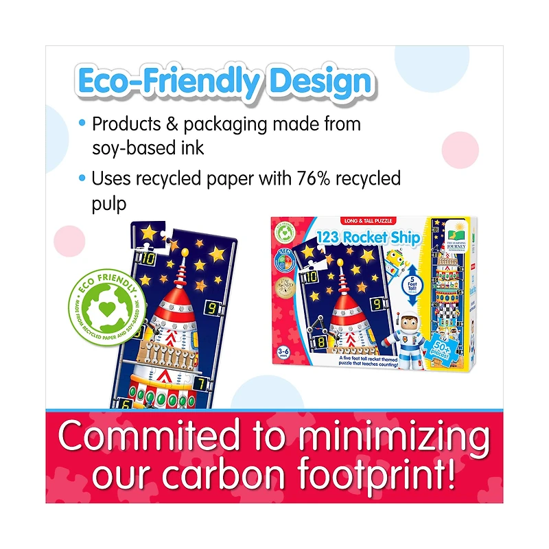 Long & Tall Puzzle - 123 Rocket Ship: 50+ Pcs