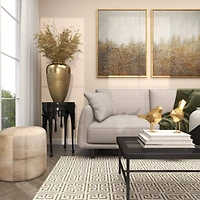 20" Gold Aluminum Brushed Vase with Hammered Top