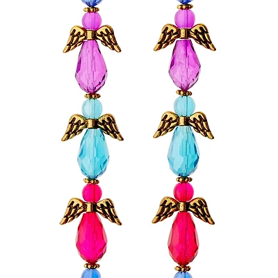 12 Pack: Multicolor Glass & Metal Angel Beads, 30mm by Bead Landing™