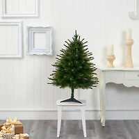3ft. Pre-Lit New England Pine Artificial Christmas Tree, Clear LED Lights