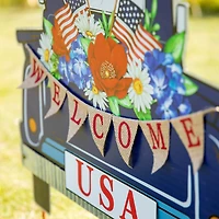 Glitzhome® 26" Patriotic America Metal Truck Yard Stake