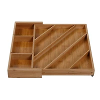 Honey Can Do 8-Compartment Bamboo Diagonal Drawer Organizer