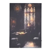 Stained Glass Window in Shadowy Room LED Canvas Wall Décor by Ashland®