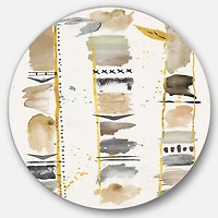 Designart - Abstract Gold Birch Trees I
