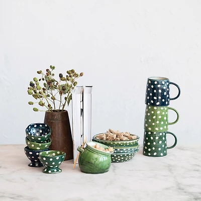 Hello Honey® 14oz. Green Polka Dot Ceramic Mugs, 12ct.