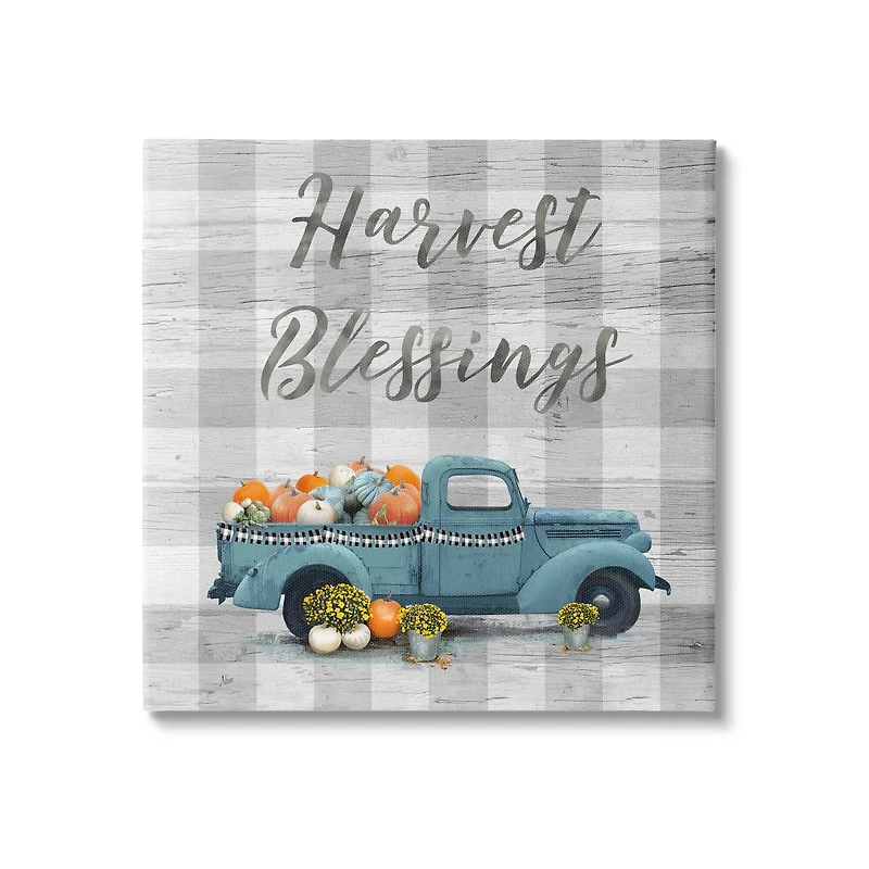 Stupell Industries Harvest Blessings Fall Pumpkin Truck Canvas Wall Art