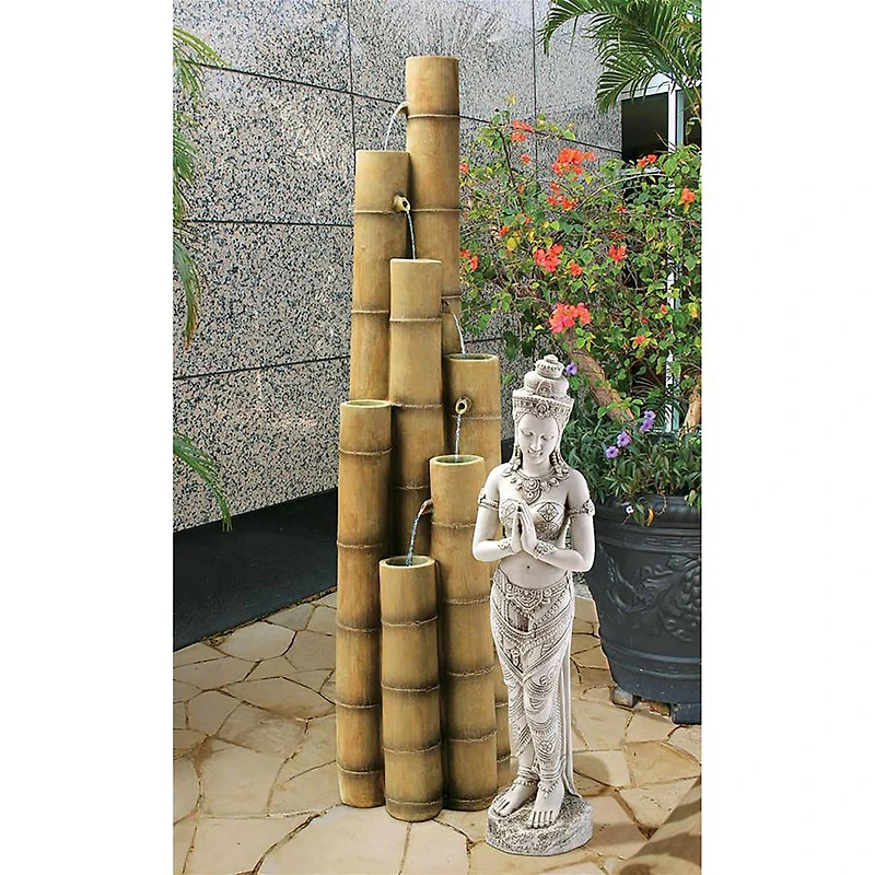 Design Toscano Cascading Bamboo Sculptural Fountain