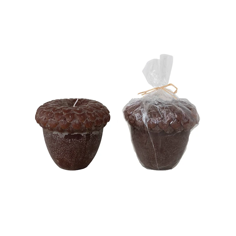 Hello Honey® 5" Brown Unscented Acorn Shaped Candle