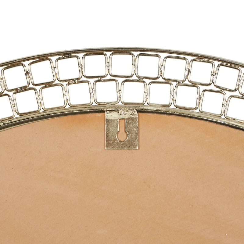 37" Gold Metal Contemporary Round Wall Mirror