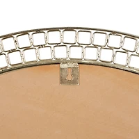 37" Gold Metal Contemporary Round Wall Mirror